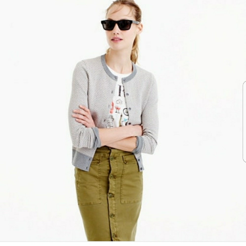 Sz Small J. Crew "Jackie" Herringbone Cardigan